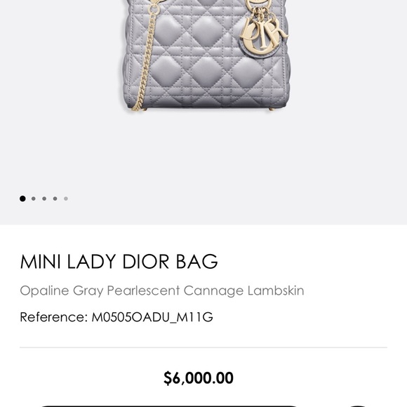 Mini Lady Dior - Opaline Grey NEW FULL SET - Picture 8 of 8